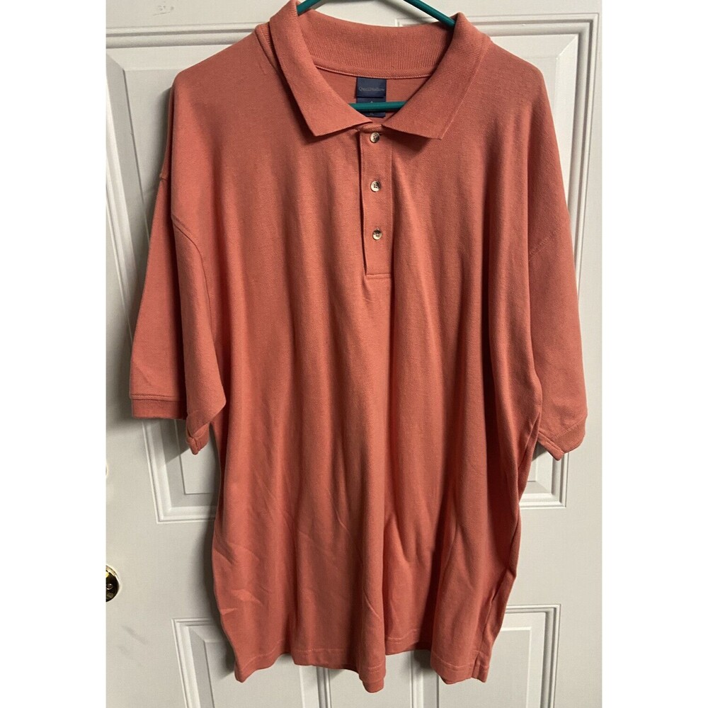 Delta Quail Hollow  Golf Shirt Mens Size XL Salmon Polo Collared